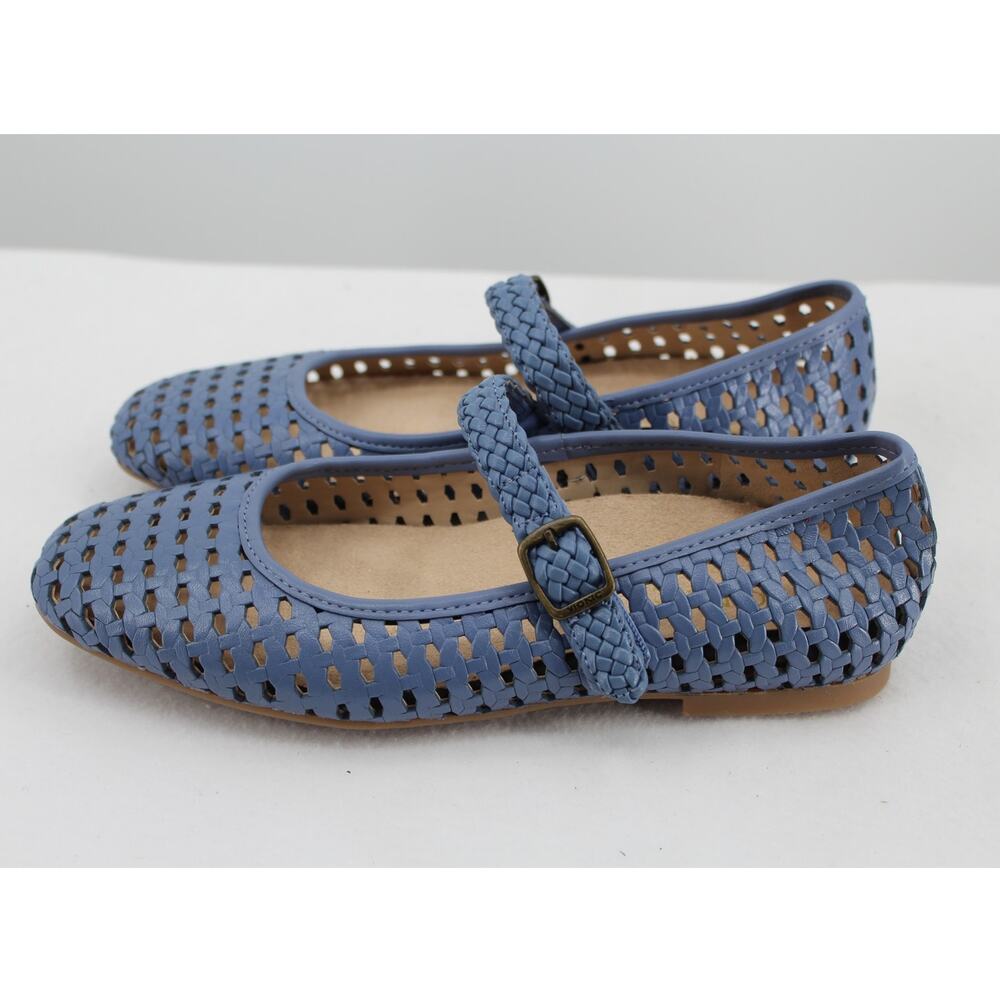 Vionic Alameda Woven Mary Jane Flat Pacific Blue Leather Womens 6